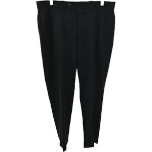 346 Brooks Brothers Wool Dress Pants Straight Trousers Flat Front Black 35x32